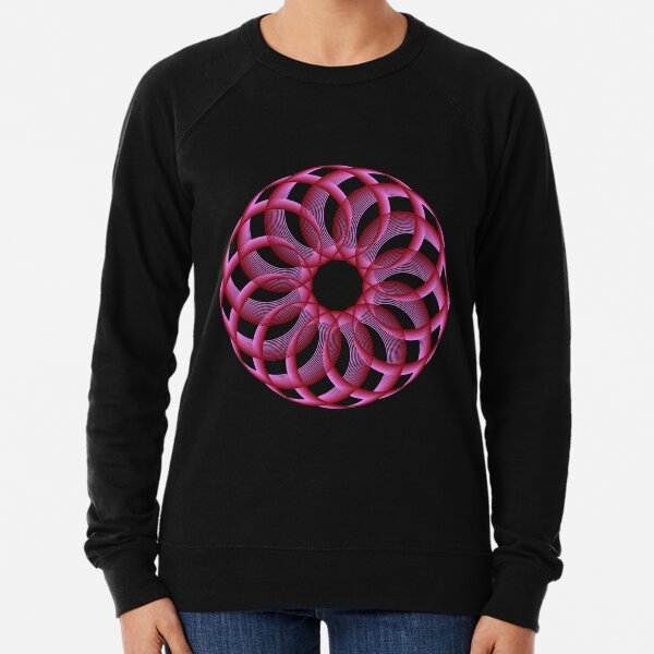 Spirograph with Red Pink Blue Lightweight Sweatshirt