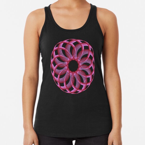 Spirograph with Red Pink Blue Racerback Tank Top
