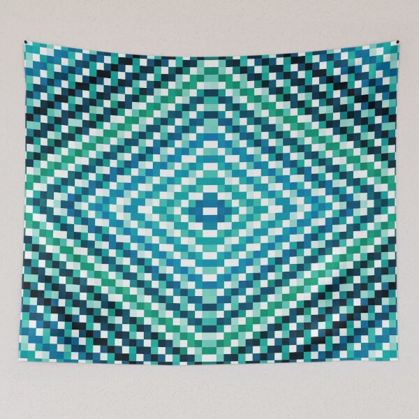 Item preview, Teal Turquoise Blue Digital Diamond Mosaic designed and sold by 2sweetsDesign.