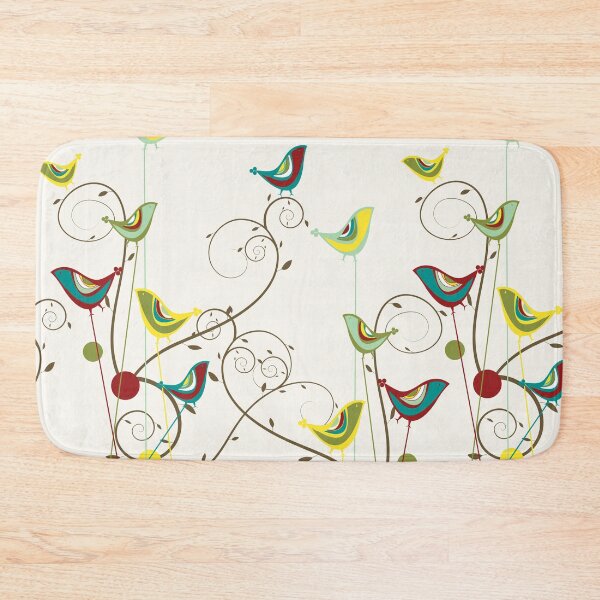 Item preview, Colorful Whimsical Summer Red, Teal and Yellow Birds with Swirls © fatfatin designed and sold by fatfatin.