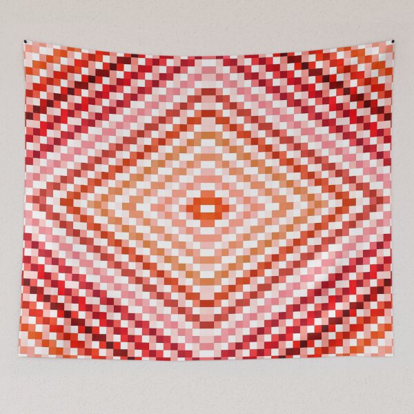 Item preview, Orange Red Pink Digital Diamond Mosaic designed and sold by 2sweetsDesign.