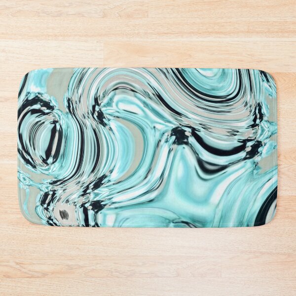Item preview, abstract  pastel turquoise aqua blue marble swirls designed and sold by LEILA ART SPACE.
