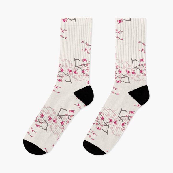 Item preview, Fuchsia Pink Oriental Cherry Blossoms on Cream and Chinese Wedding Double Happiness | Japanese Sakura © fatfatin  designed and sold by fatfatin.