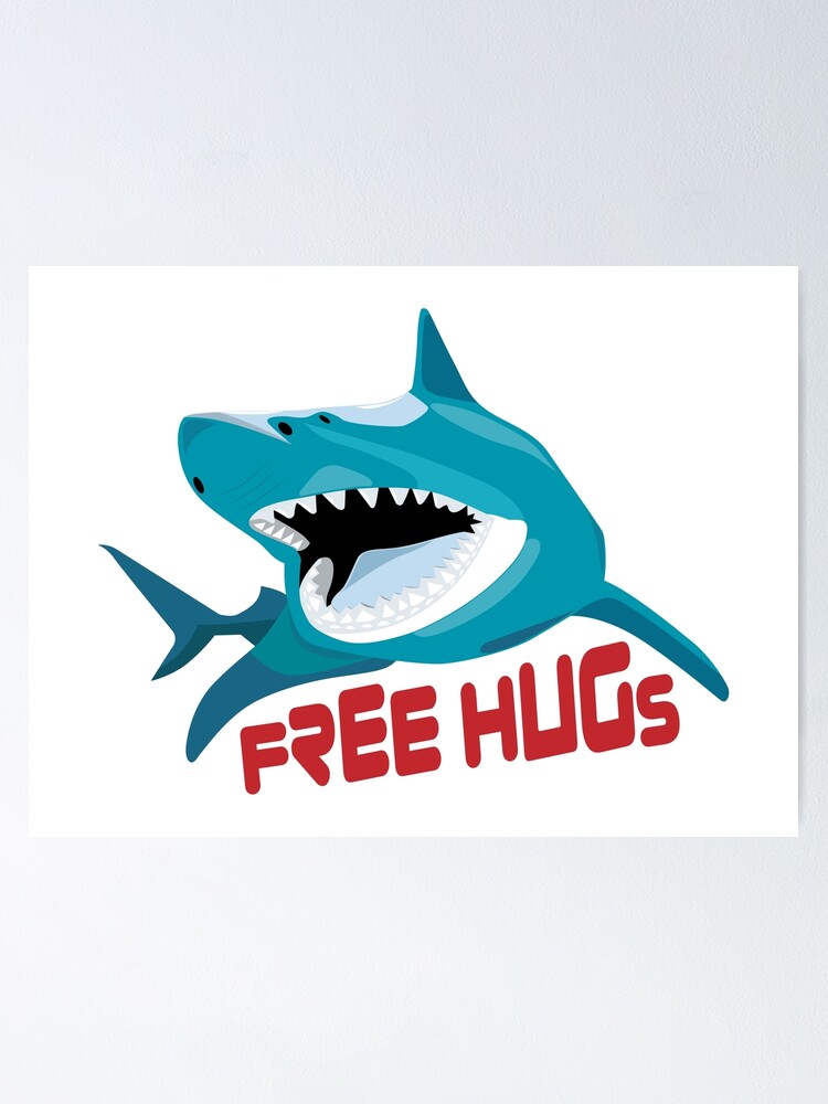 Cartoon Shark - Free Hugs