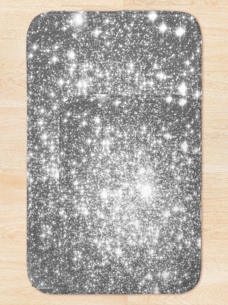Alternate view of Galaxy Sparkle Stars Silver Gray Bath Mat