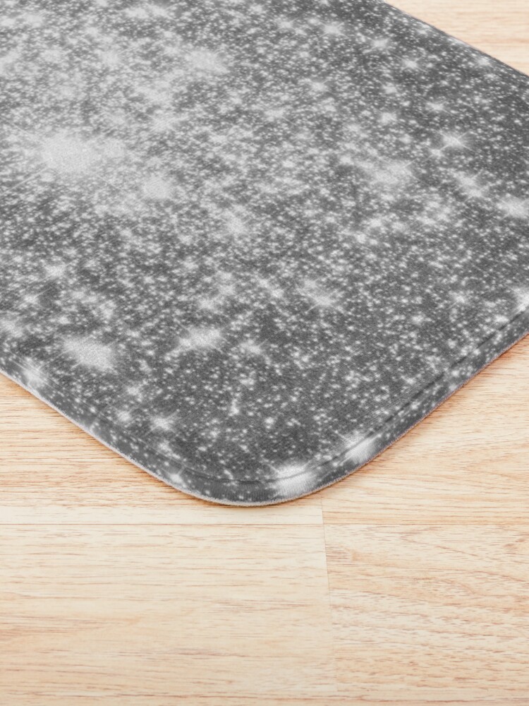Alternate view of Galaxy Sparkle Stars Silver Gray Bath Mat