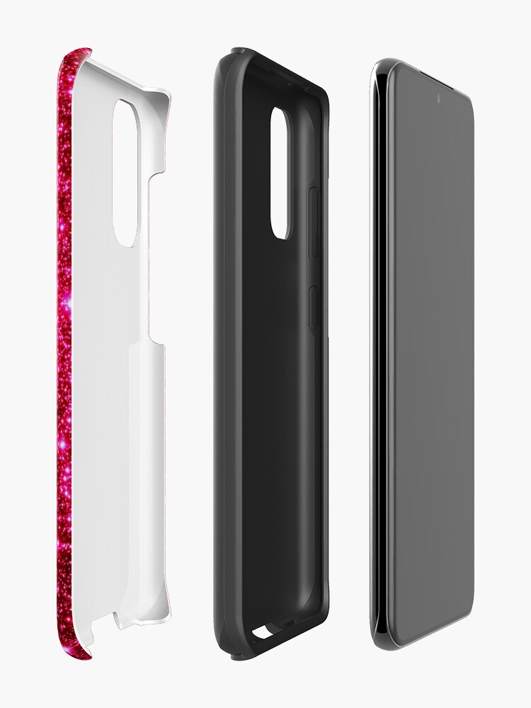 Alternate view of Galaxy Sparkle Stars Hot Pink Case & Skin for Samsung Galaxy