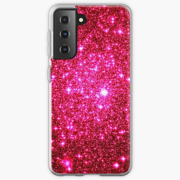 Galaxy Sparkle Stars Hot Pink Samsung Galaxy Soft Case