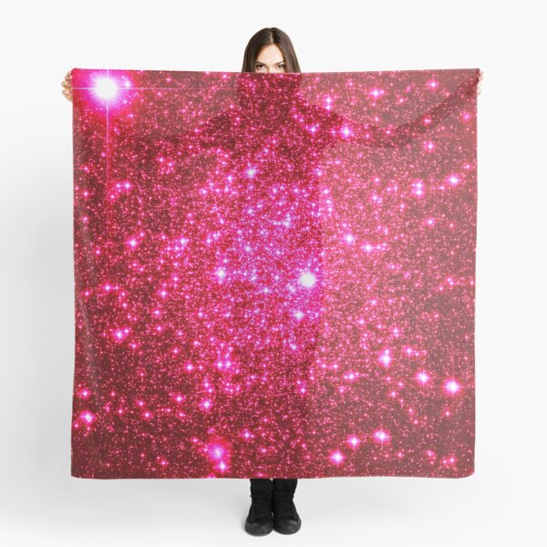 Galaxy Sparkle Stars Hot Pink Scarf