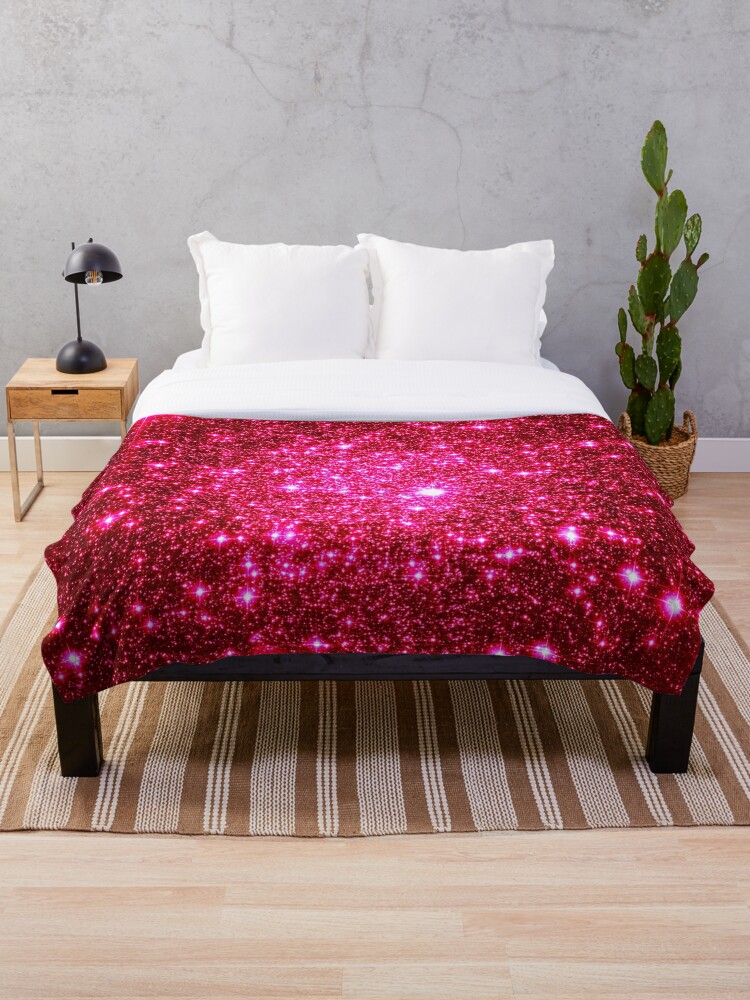 Galaxy Sparkle Stars Hot Pink