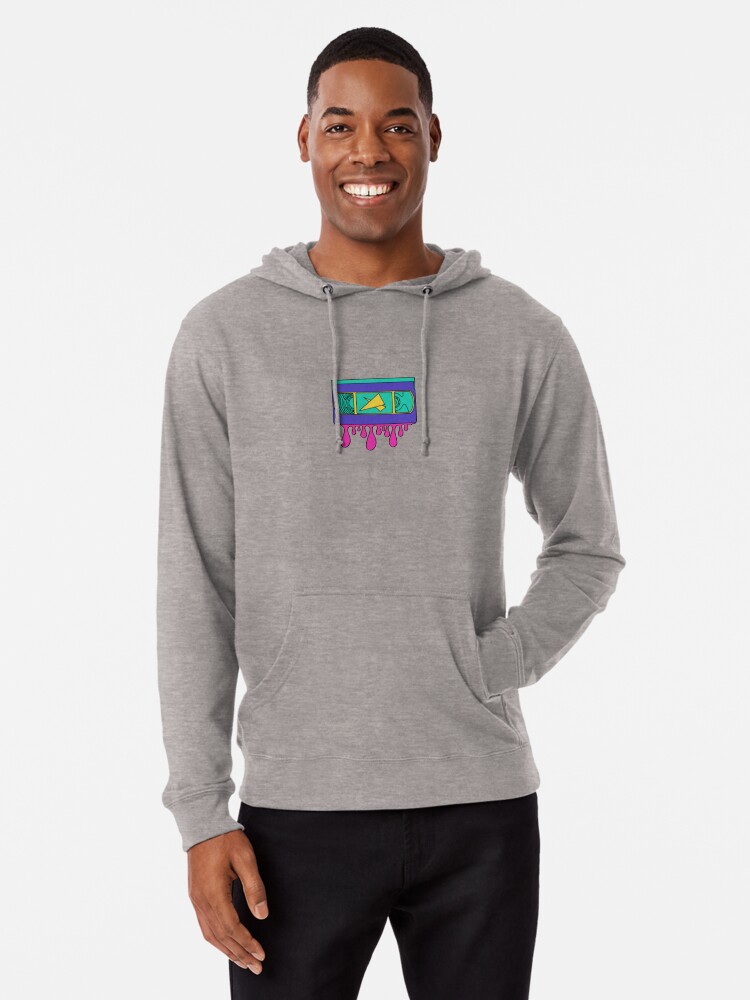 pink yellow and blue hoodie