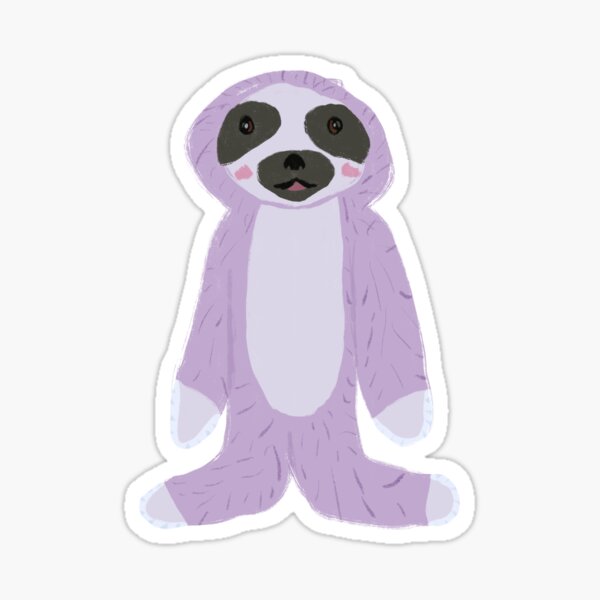 Purple Cute Sloth Sticker