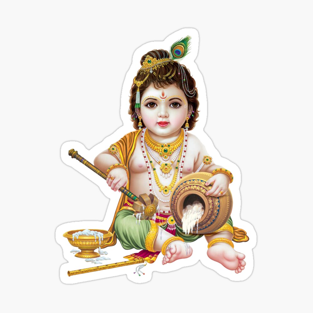 Little Krishna with his favorite food of butter