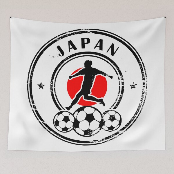 Item preview, Design with football, name and flag of Japan designed and sold by studio838.