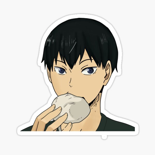 Kageyama eating pork buns Sticker