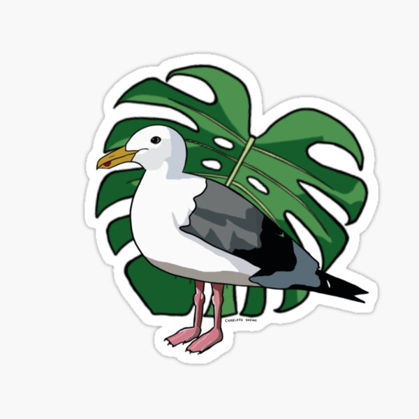 Trendy Untrendy - Monstera and Gull Sticker