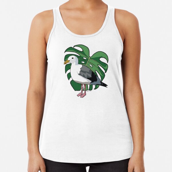 Trendy Untrendy - Monstera and Gull Racerback Tank Top