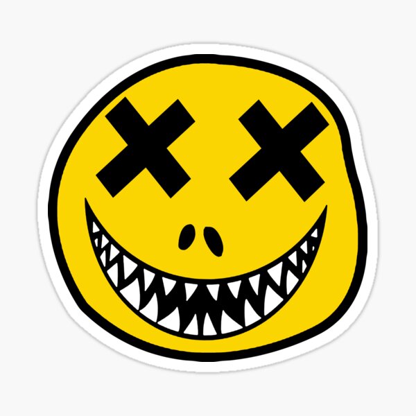 Smiley Face with Pumpkin Eyes Sticker - Sticker Shuttle