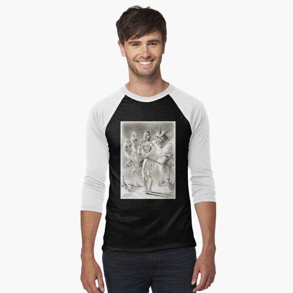 Vista previa del artículo con la obra «Camiseta ¾ estilo béisbol», diseñado y vendido por jairovalverde.