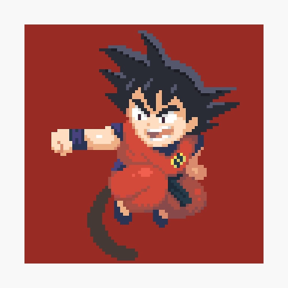 Goku Pixel Art Poster By Ileeart Redbubble