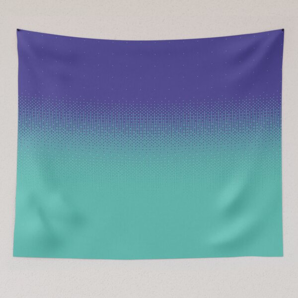Item preview, Purple halftone pattern over aqua-blue teal background designed and sold by Girty.