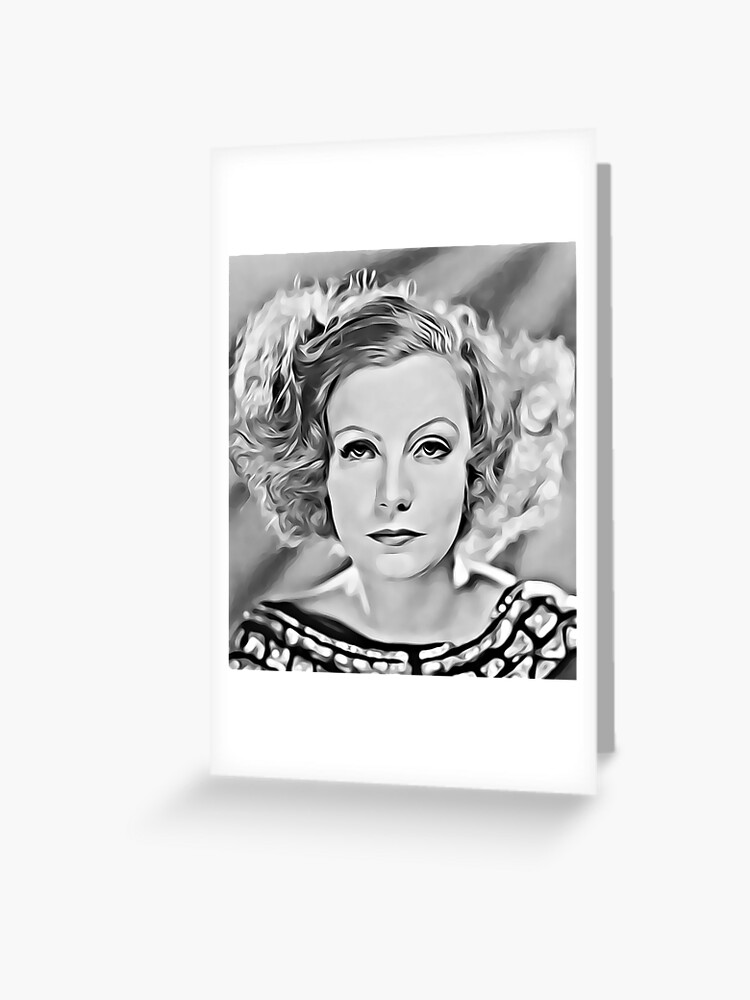 Portrat Von Greta Garbo Beruhmte Schwedische Schauspielerin In Hollywood In Der Mitte Des 20 Jahrhunderts Grusskarte Von Borneobound Redbubble