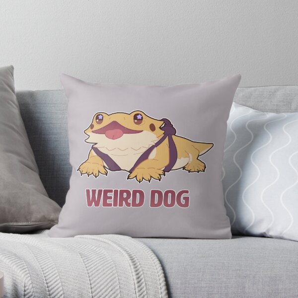 weird dog Throw Pillow
