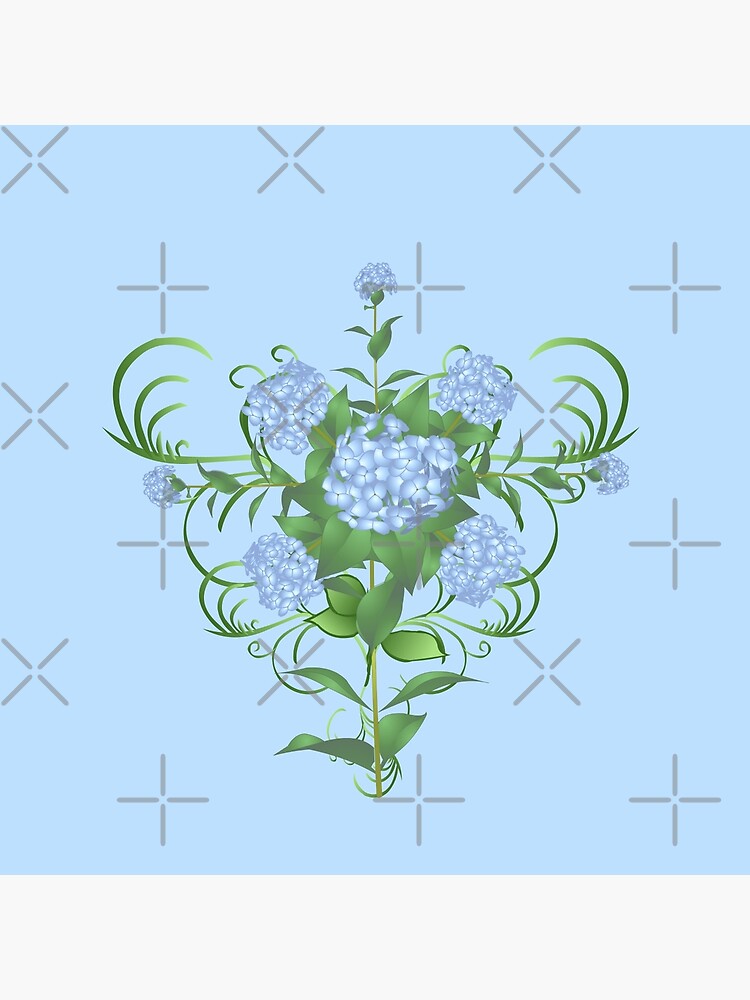 Ajisai Flower Cross And Heart Greeting Card By Magneticmonk Redbubble