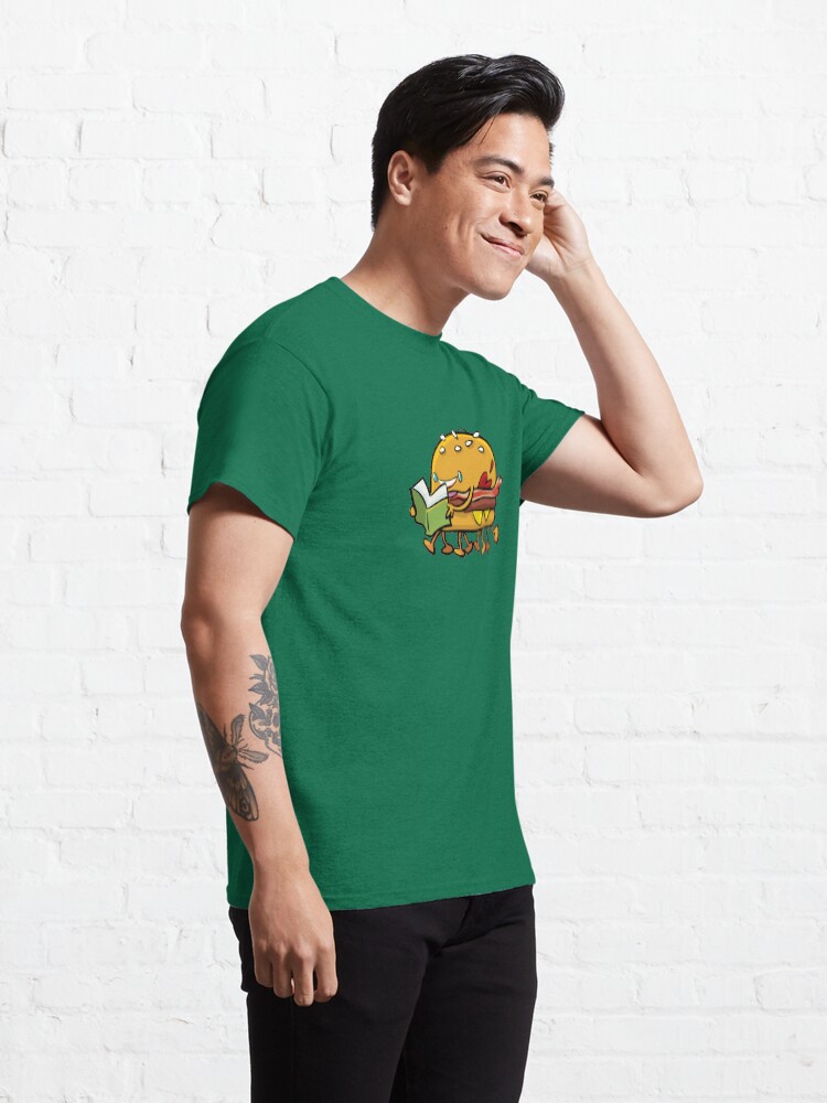 Alternate view of burger with legs reading a book Classic T-Shirt