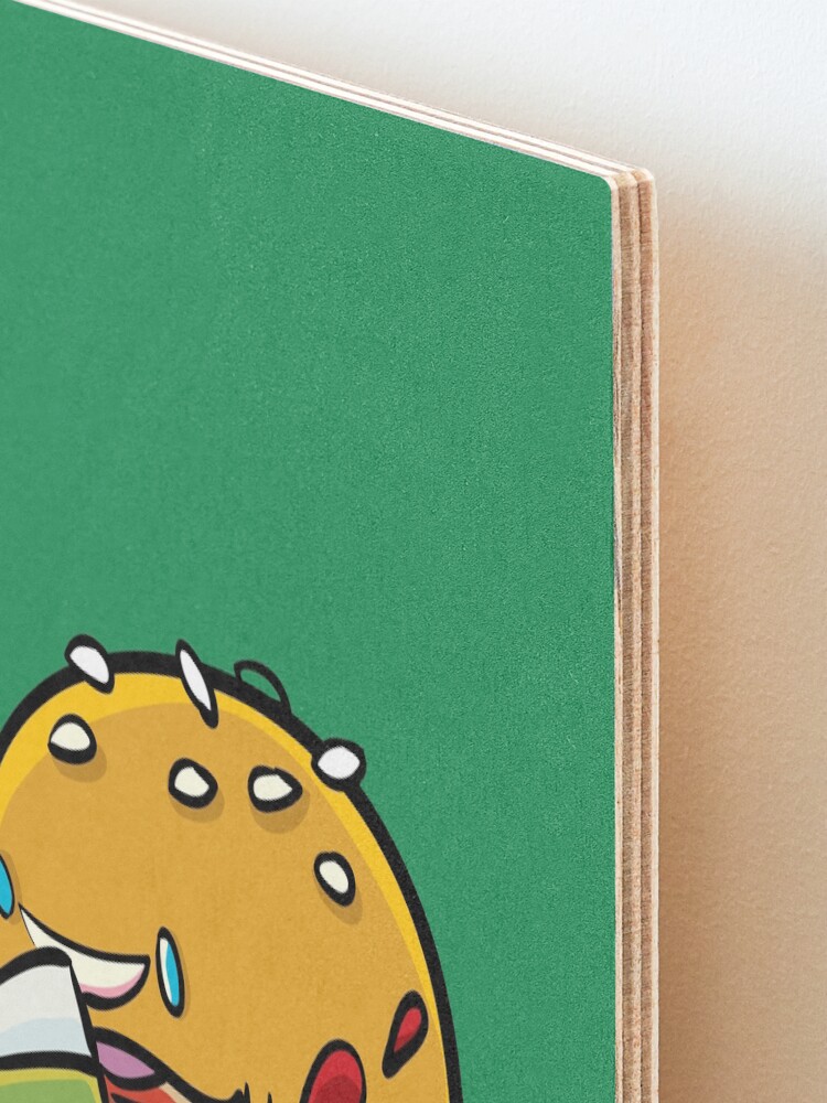 Alternate view of burger with legs reading a book Mounted Print