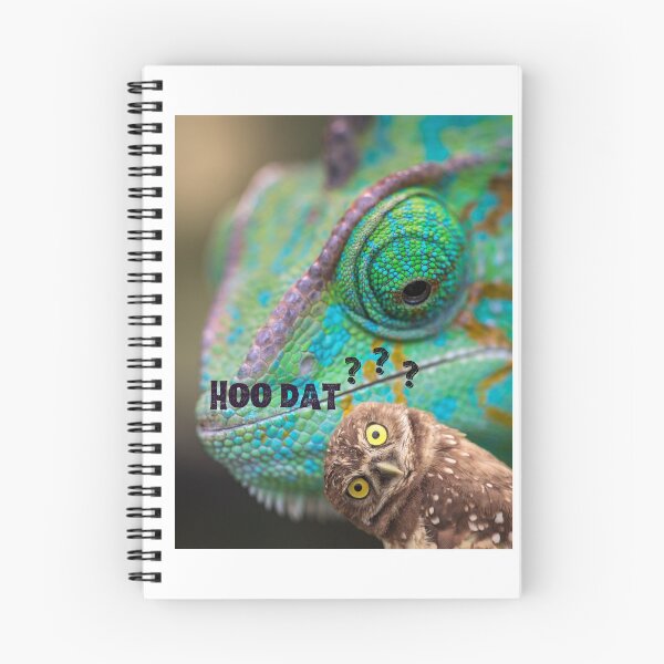 Item preview, Animals. For lovers of all creatures, Hoo Dat? Chameleon and Owl designed and sold by sleepcraver.