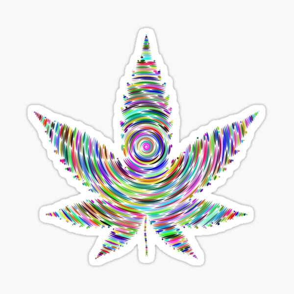 Color Cannabis Leaf Sticker