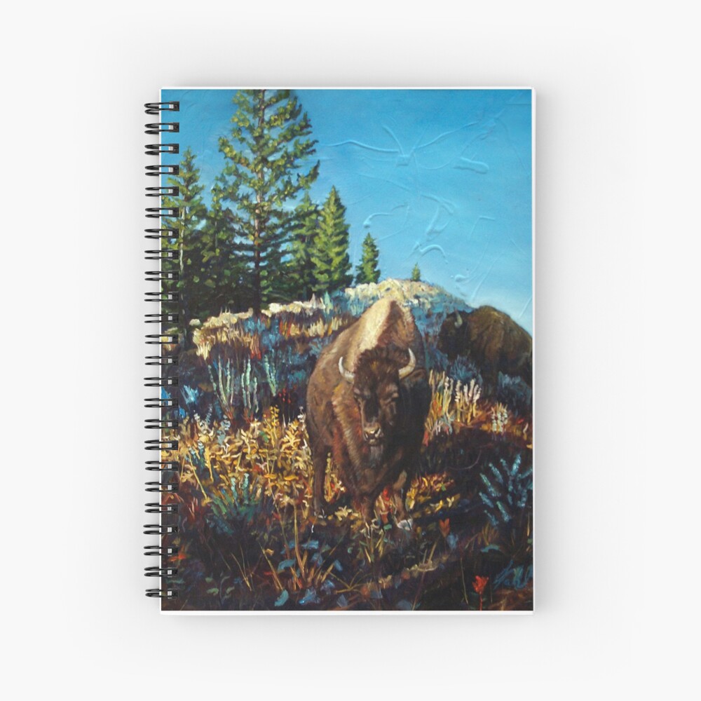 Bison on hill Spiral Notebook