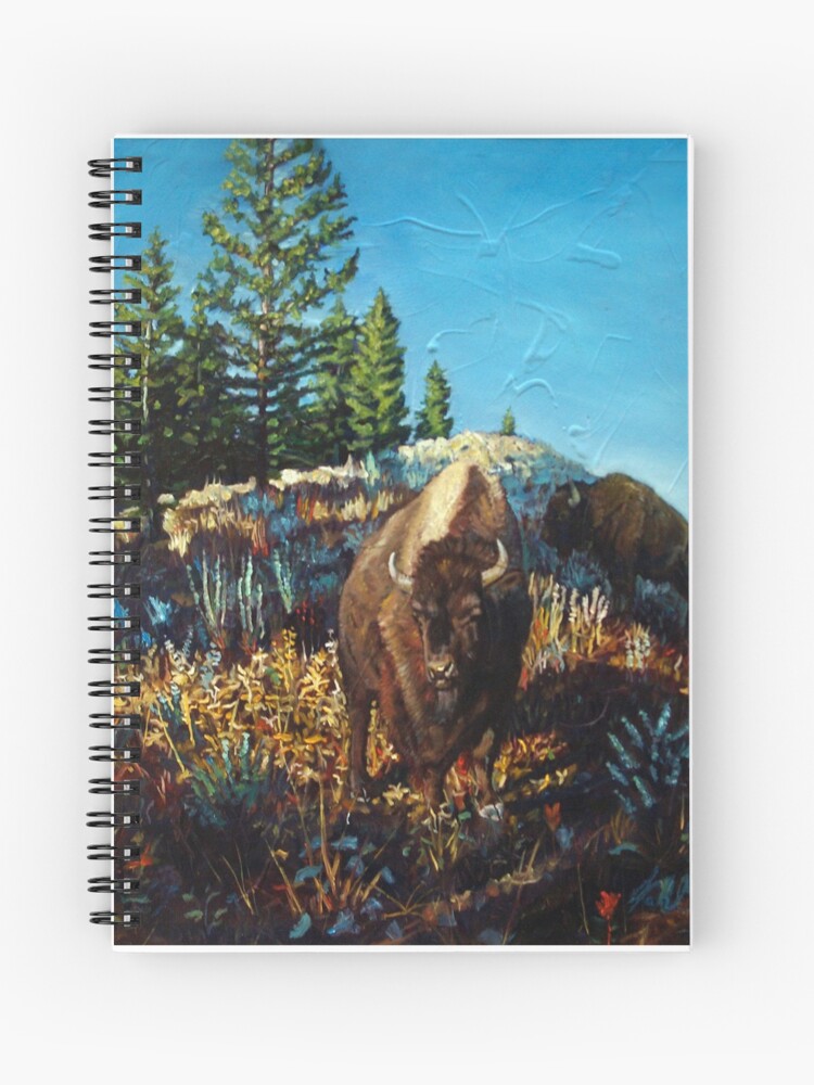 Thumbnail 1 of 3, Spiral Notebook, Bison on hill designed and sold by RetinalKandy.