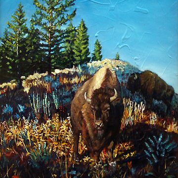 Artwork thumbnail, Bison on hill by RetinalKandy