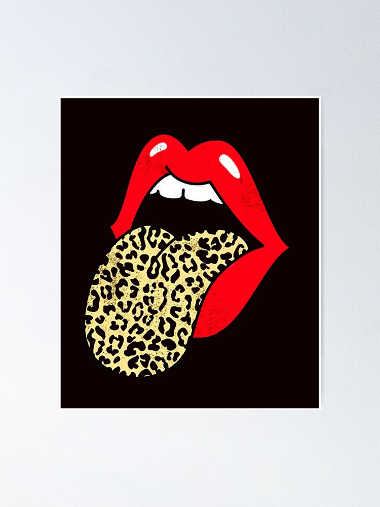 Red Lips Leopard Tongue Trendy Animal Print Vintage Gift Sweatshirt