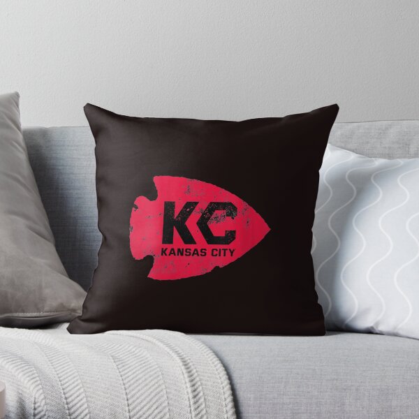 Womens Kansas City Arrowhead Kc Distressed Vintage V neck T shirt Throw Pillow