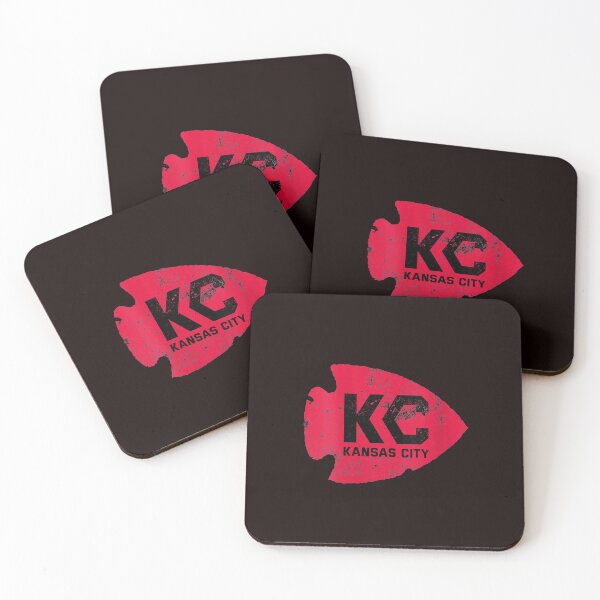 Womens Kansas City Arrowhead Kc Distressed Vintage V neck T shirt Coasters (Set of 4)