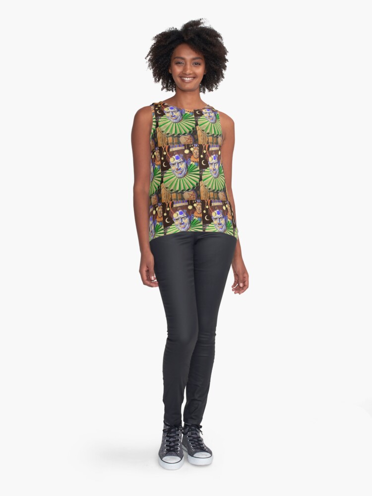 Thumbnail 3 of 6, Sleeveless Top, Clowns by the night shore designed and sold by RetinalKandy.