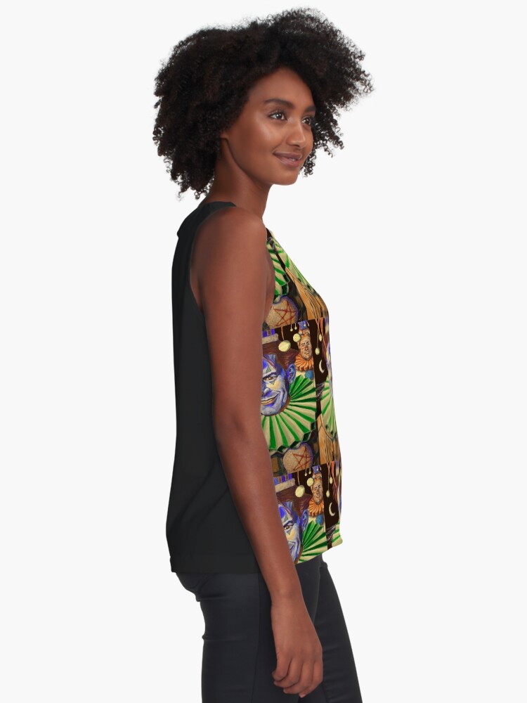 Thumbnail 2 of 6, Sleeveless Top, Clowns by the night shore designed and sold by RetinalKandy.
