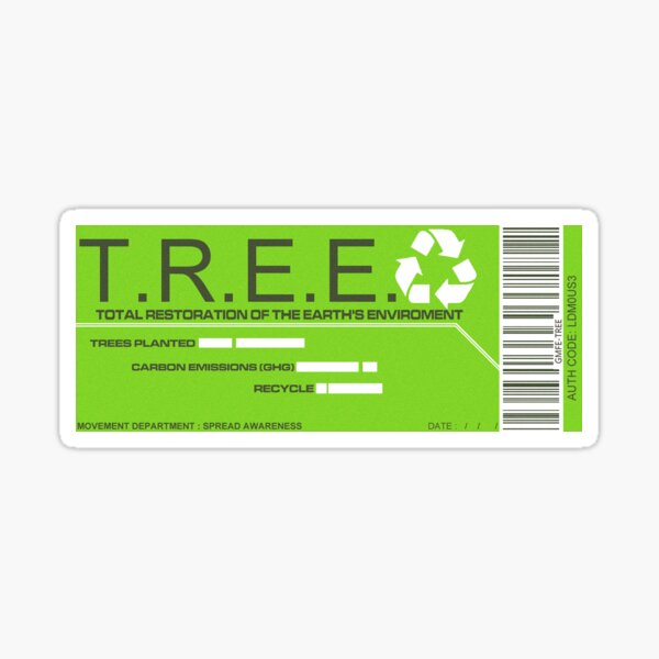 TREE Enviromentalist Movement Sticker Sticker