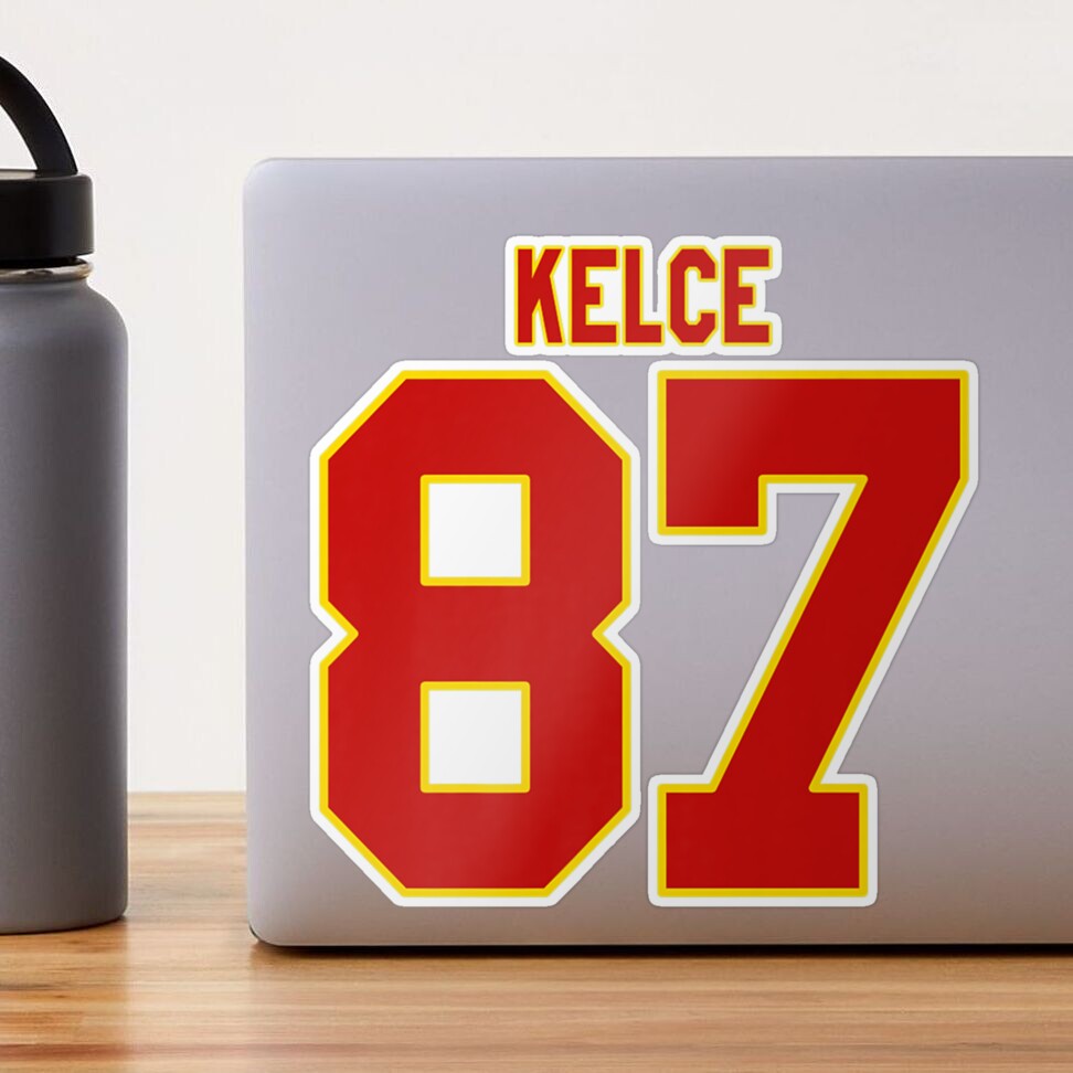 kelce chiefs jersey stars Sticker for Sale by jessicanoble