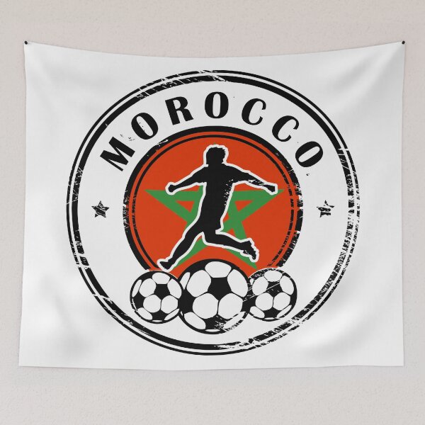 Item preview, Design with football, name and flag of Morocco designed and sold by studio838.