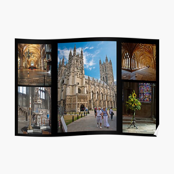 Canterbury Cathedral Collage Poster