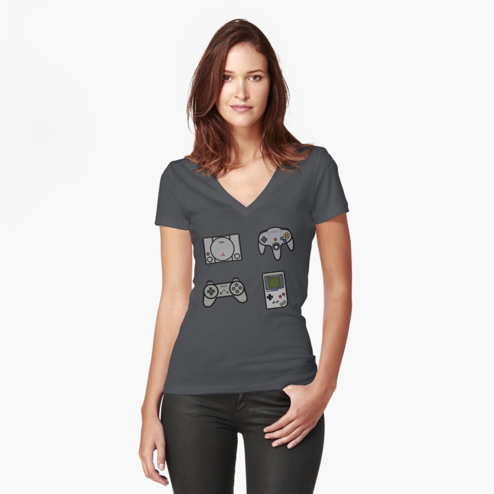Artikel-Vorschau von Tailliertes T-Shirt mit V-Ausschnitt, designt und verkauft von FanStickers-.