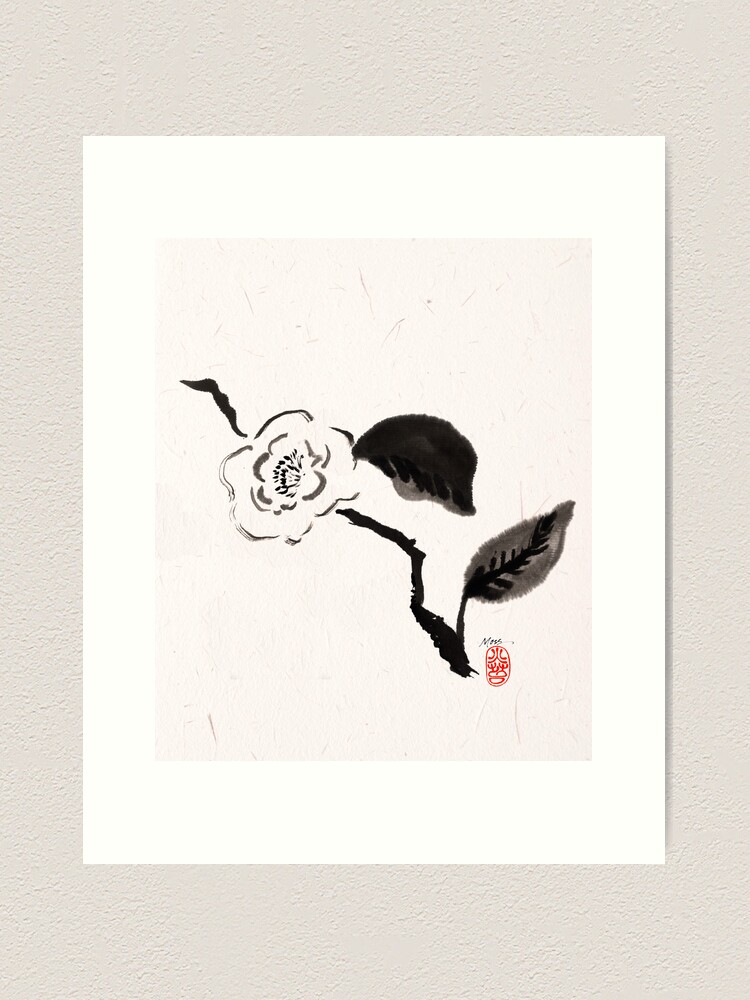 Thumbnail 1 of 3, Art Print, Sumie- Flower designed and sold by ronmoss.