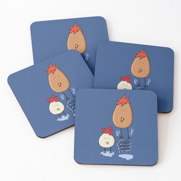 Item preview, Spring Chicken Eggs Illustration On Classic Blue designed and sold by Camille Woodward.