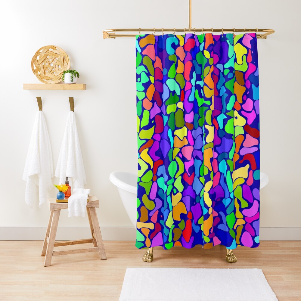 Random colored shapes Shower Curtain