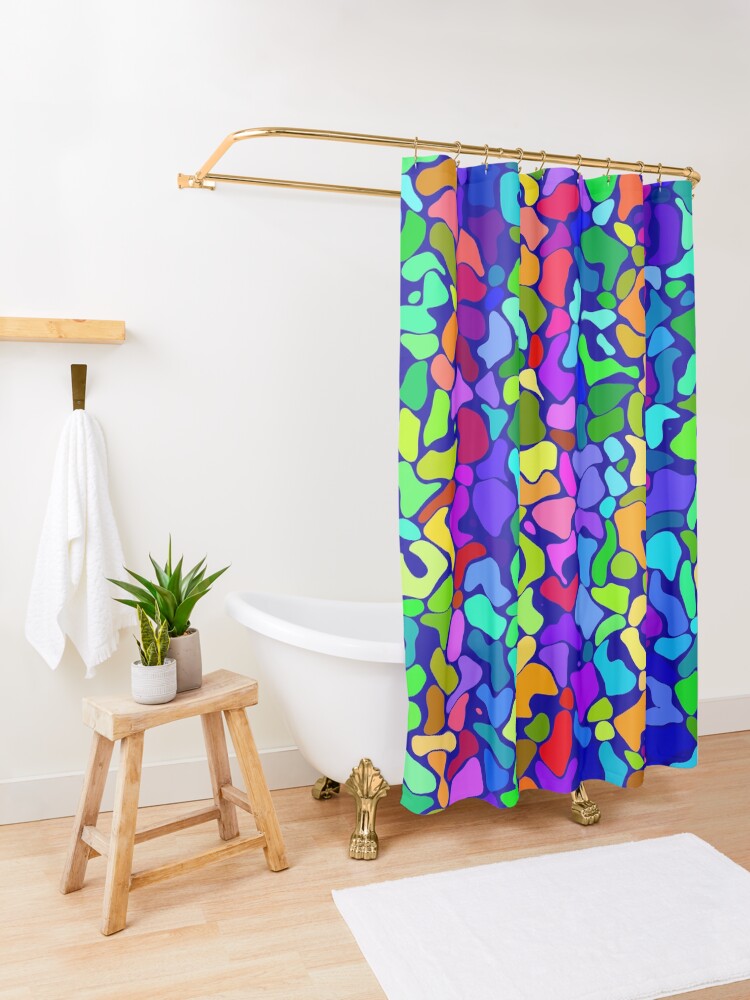 Alternate view of Random colored shapes Shower Curtain