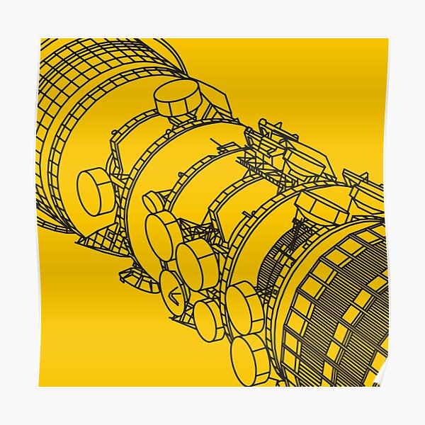 All Along The BT Tower [Outline Yellow] Poster